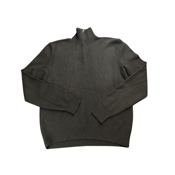 Polo Ralph Lauren 100% Cashmere Half Zip Sweater Black Women’s Size L - Picture 1 of 9
